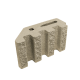Блок декоративний канелюрний кутовий Silta Brick кольоровий на білому  цементі (390х190х140 мм)