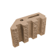 Блок декоративний канелюрний кутовий Silta Brick кольоровий на білому  цементі (390х190х140 мм)