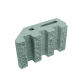 Блок декоративний канелюрний кутовий Silta Brick кольоровий на білому  цементі (390х190х140 мм)
