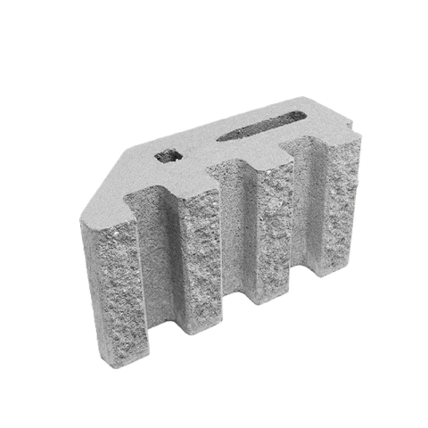 Блок декоративний канелюрний кутовий Silta Brick кольоровий на білому  цементі (390х190х140 мм)
