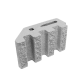 Блок декоративний канелюрний кутовий Silta Brick кольоровий на білому  цементі (390х190х140 мм)