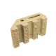 Блок декоративний канелюрний кутовий Silta Brick кольоровий на білому  цементі (390х190х140 мм)